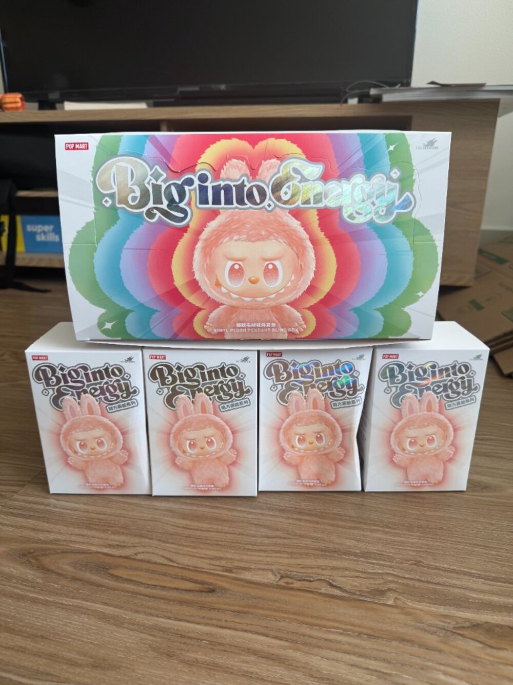 SET OF 4 Labubu Big Into Energy V3 Pop Mart The Monsters BNIB Sealed